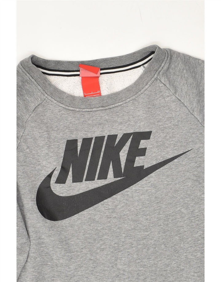 NIKE Mens Graphic Sweatshirt Jumper Small Grey Cotton Vintage Nike and Second-Hand Nike from Messina Hembry 