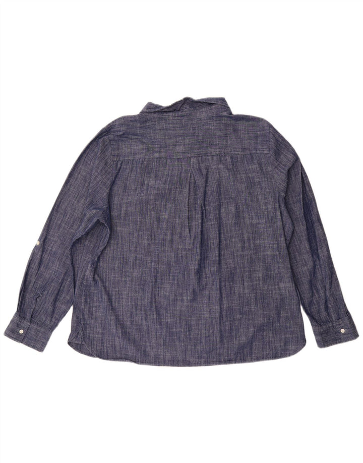 Tommy Hilfiger Womens Pullover Shirt UK 20 2XL Blue Flecked Cotton