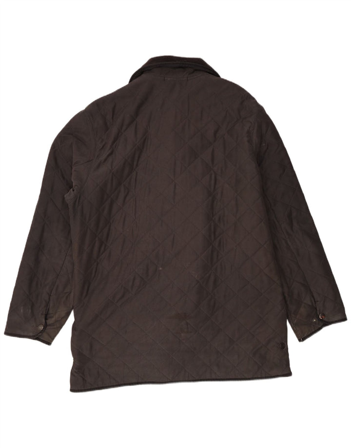 Barbour Mens Quilted Jacket UK 42 XL Brown Polyester