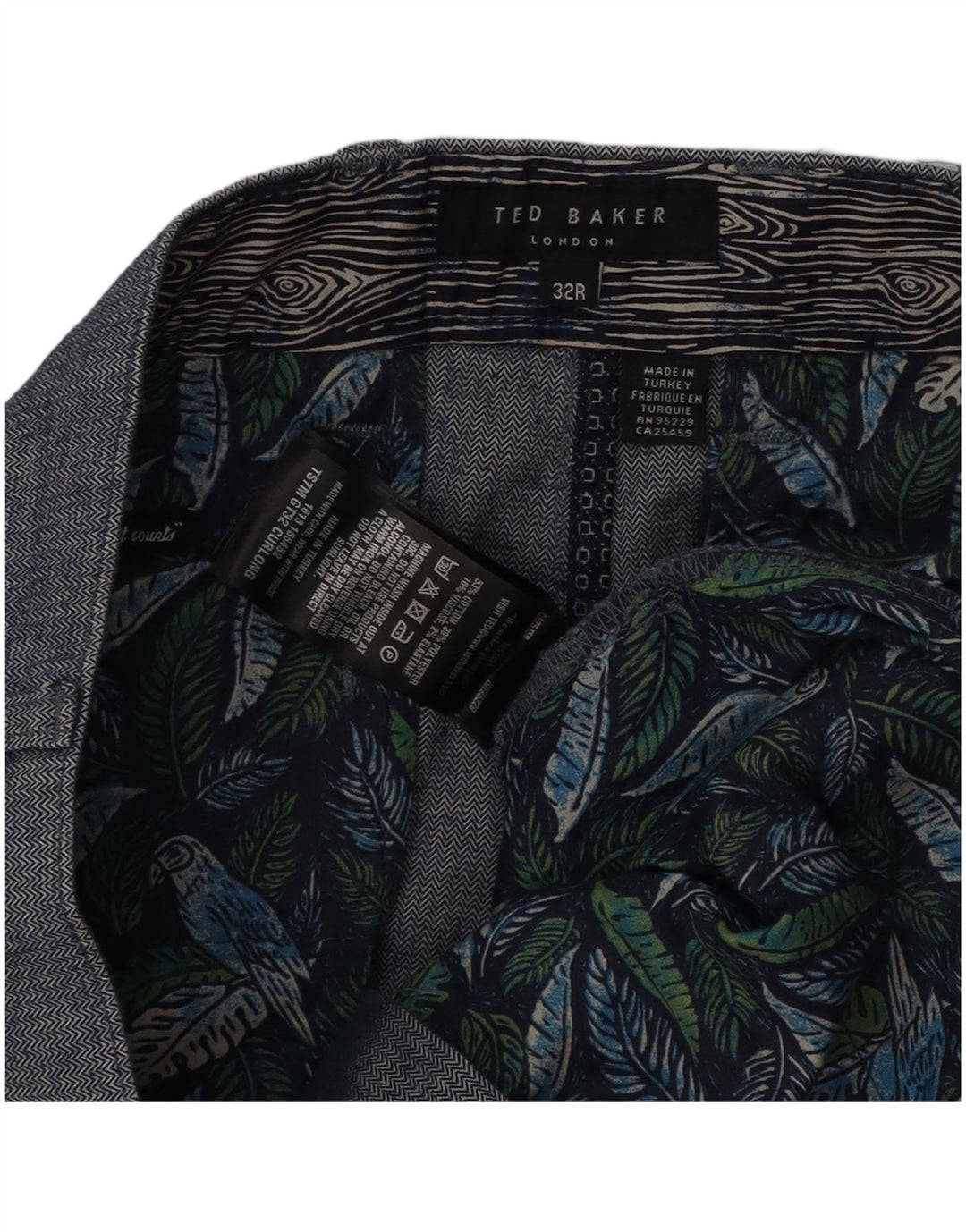 Ted Baker Mens Slim Suit Trousers W32 L31 Grey Cotton
