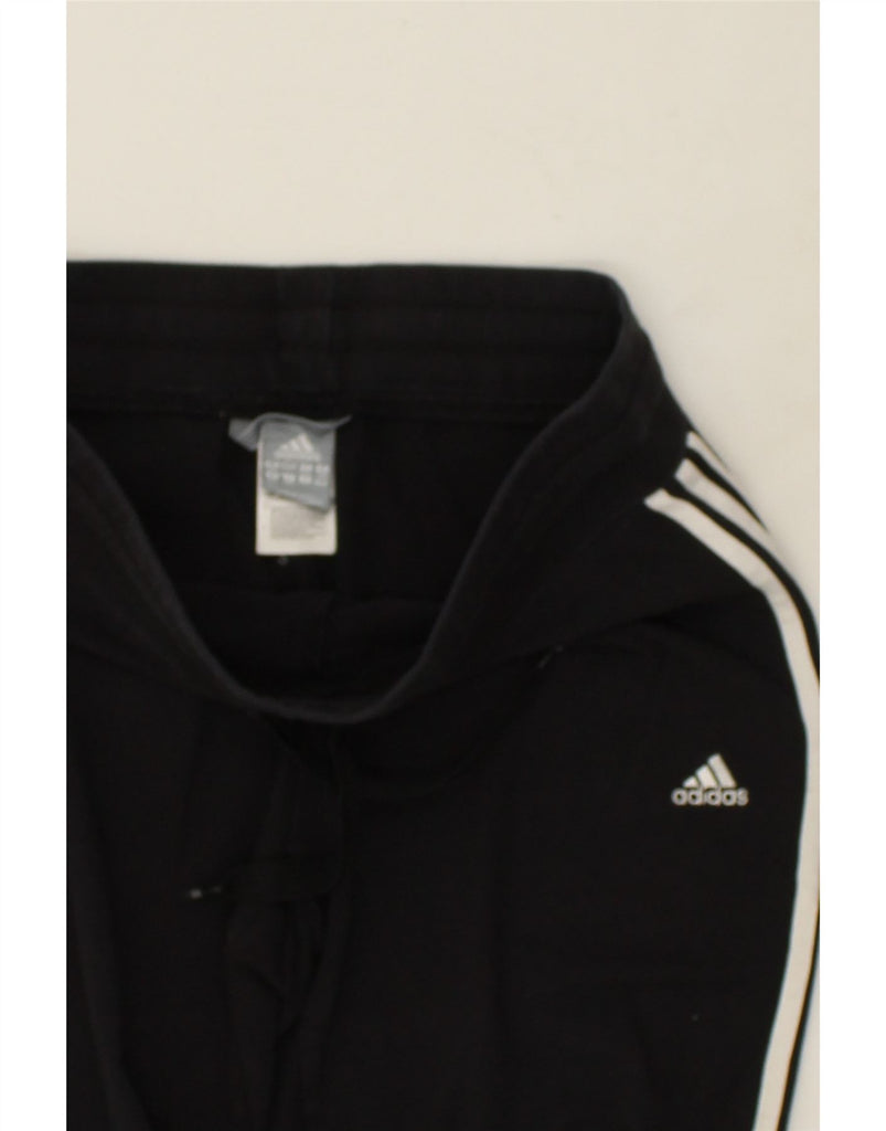 ADIDAS Womens Tracksuit Trousers UK 16 Large Black Cotton | Vintage Adidas | Thrift | Second-Hand Adidas | Used Clothing | Messina Hembry 