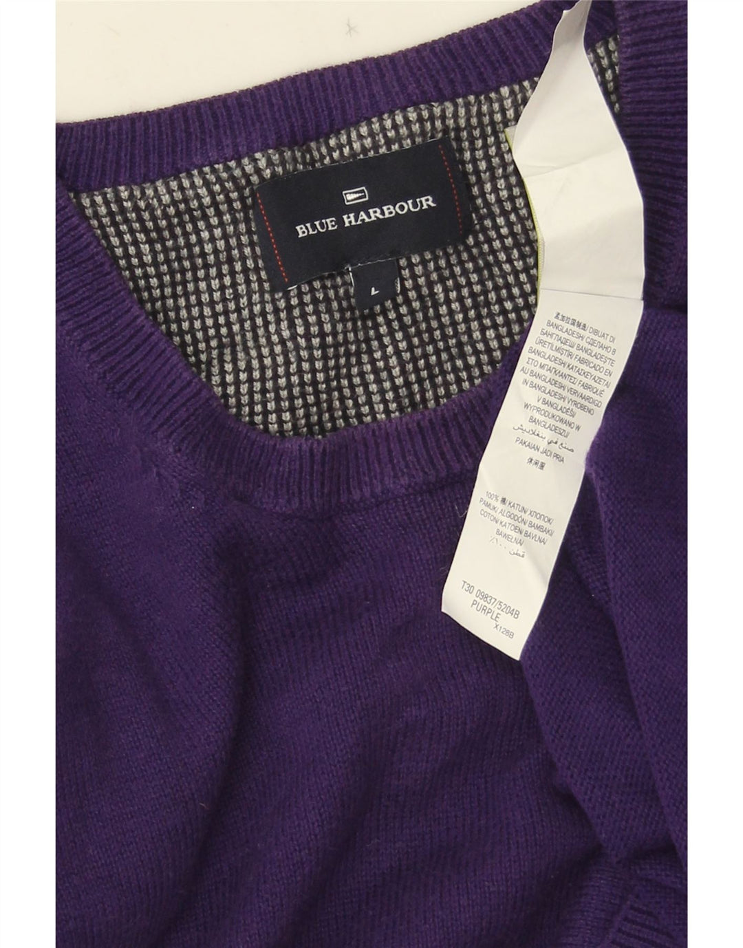 Marks & Spencer Mens Blue Harbour Crew Neck Jumper Sweater Large Purple