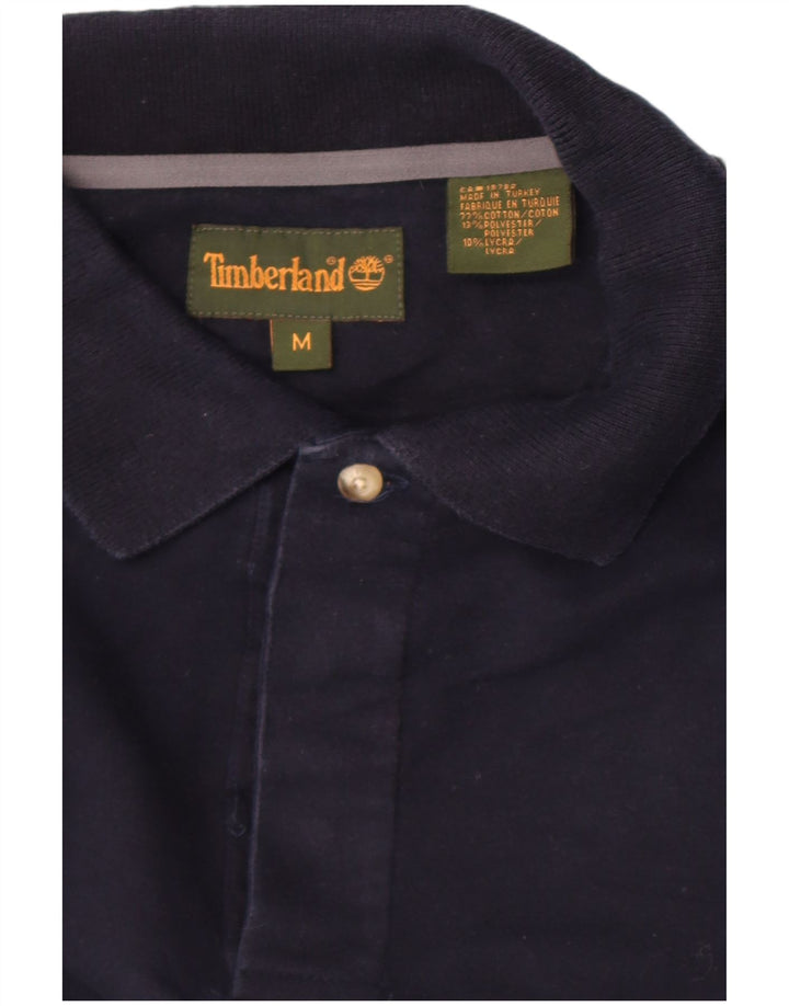 Timberland Mens Long Sleeve Polo Shirt Medium Navy Blue Cotton