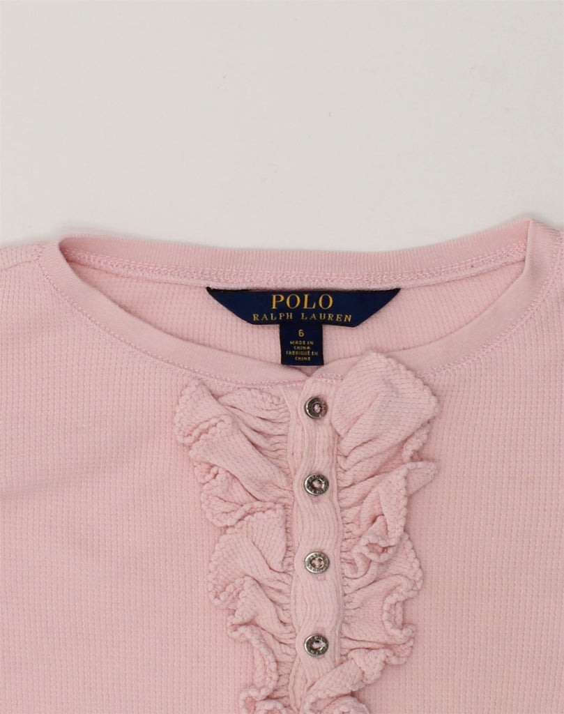 POLO RALPH LAUREN Girls Top Long Sleeve 5-6 Years Pink | Vintage Polo Ralph Lauren | Thrift | Second-Hand Polo Ralph Lauren | Used Clothing | Messina Hembry 