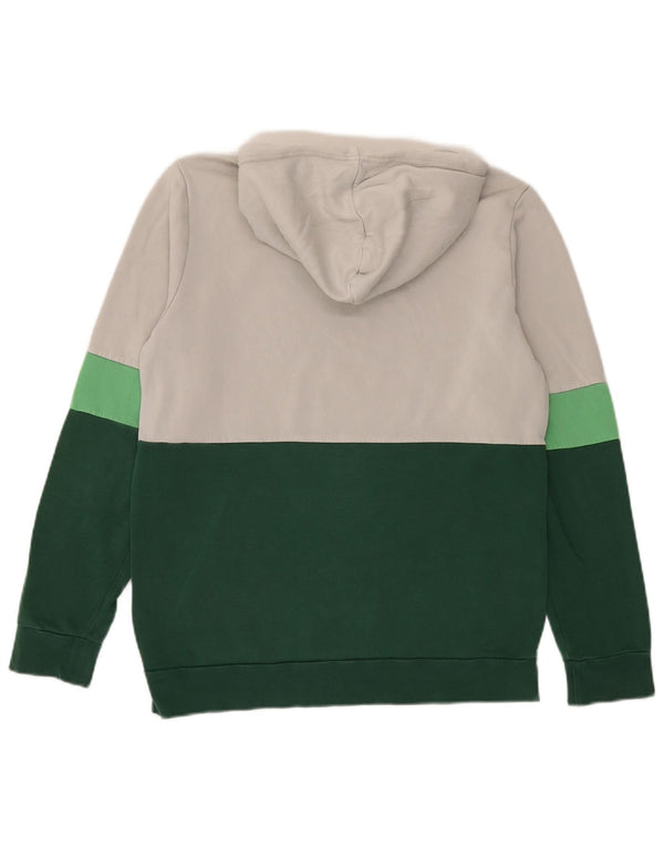 Adidas Boys Graphic Hoodie Jumper 15-16 Years Green Colourblock Cotton