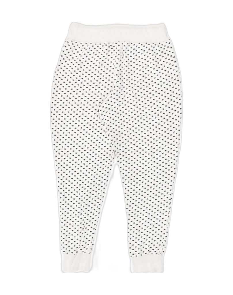 CREW CLOTHING Womens Tracksuit Trousers Joggers UK 14 Medium White Spotted | Vintage Crew Clothing | Thrift | Second-Hand Crew Clothing | Used Clothing | Messina Hembry 