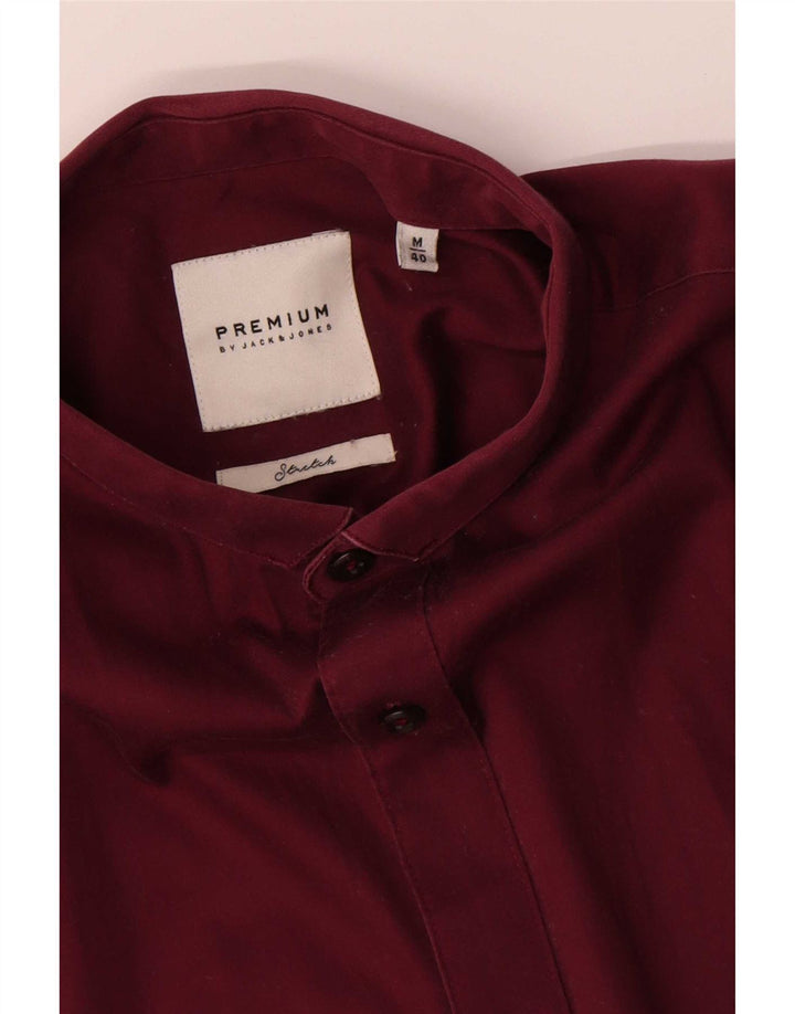 Jack & Jones Mens Shirt Size 40 Medium Burgundy Cotton