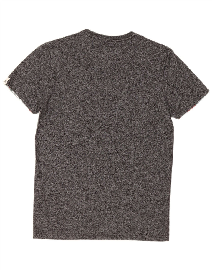 Superdry Mens T-Shirt Top Small Grey Flecked Cotton