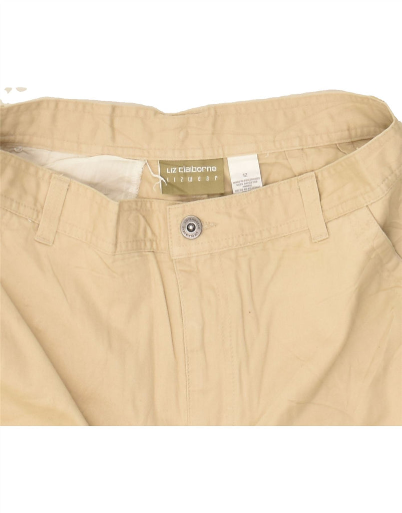 LIZ CLAIBORNE Womens Chino Shorts UK 12 Medium W28 Beige Cotton | Vintage Liz Claiborne | Thrift | Second-Hand Liz Claiborne | Used Clothing | Messina Hembry 