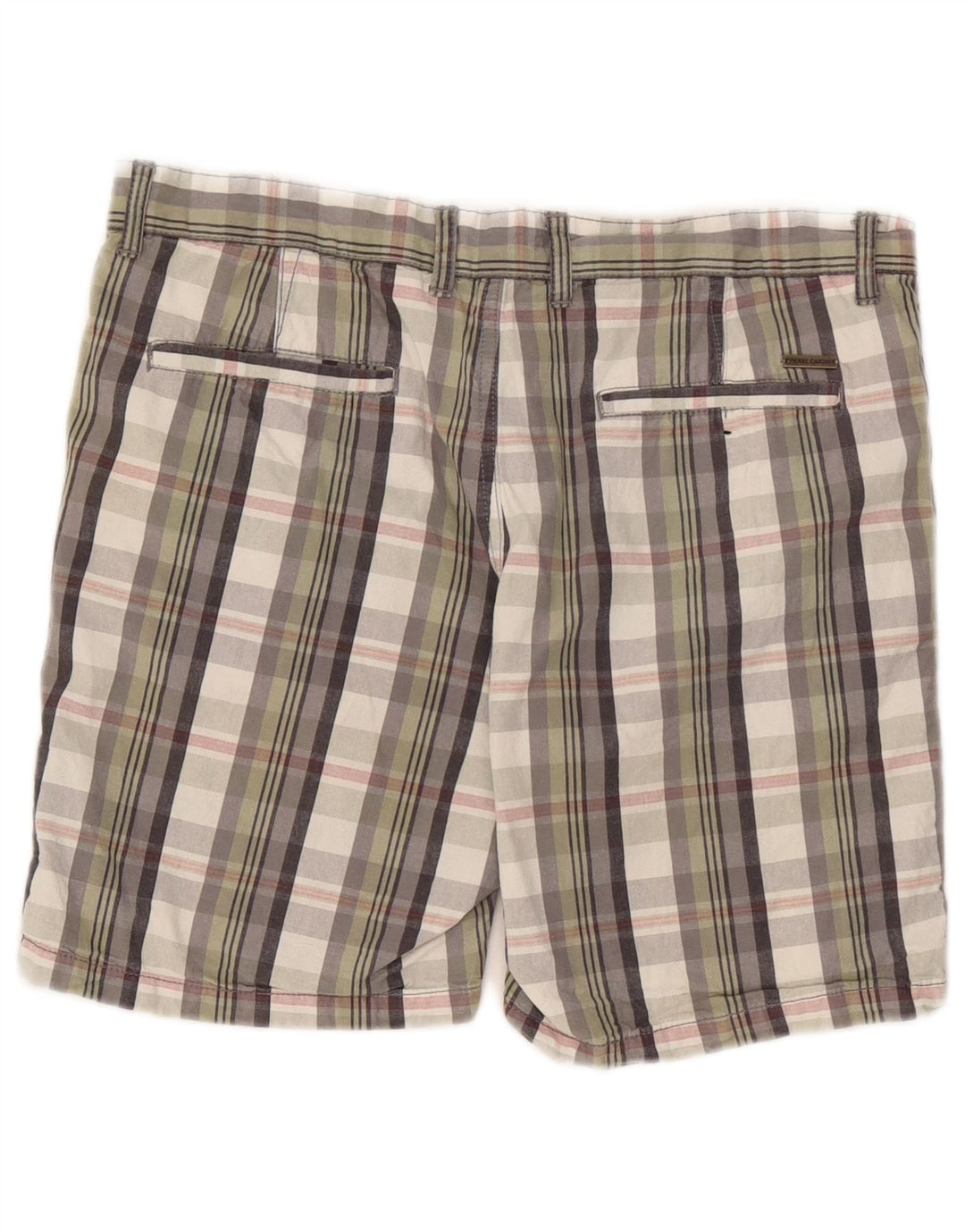 Pierre Cardin Mens Regular Fit Chino Shorts W34 Large Multicoloured Check