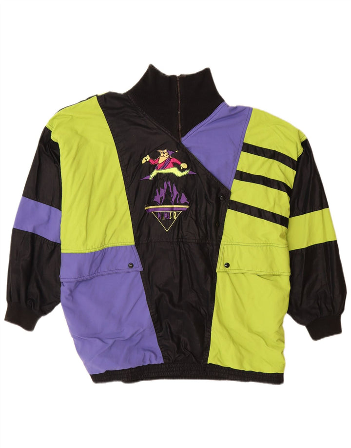 Maser M Womens Graphic Windbreaker Jacket UK 16 Large Black Colourblock