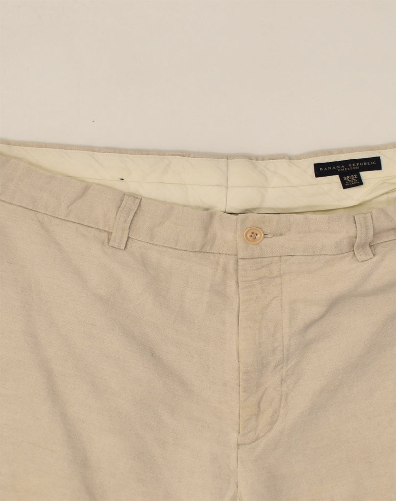 BANANA REPUBLIC Mens Emerson Tapered Casual Trousers W38 L32  Beige Cotton | Vintage Banana Republic | Thrift | Second-Hand Banana Republic | Used Clothing | Messina Hembry 