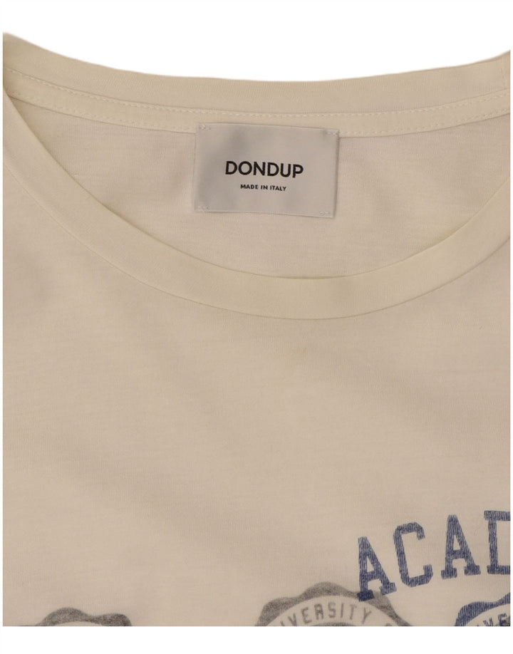 Dondup Mens Graphic T-Shirt Top Medium White