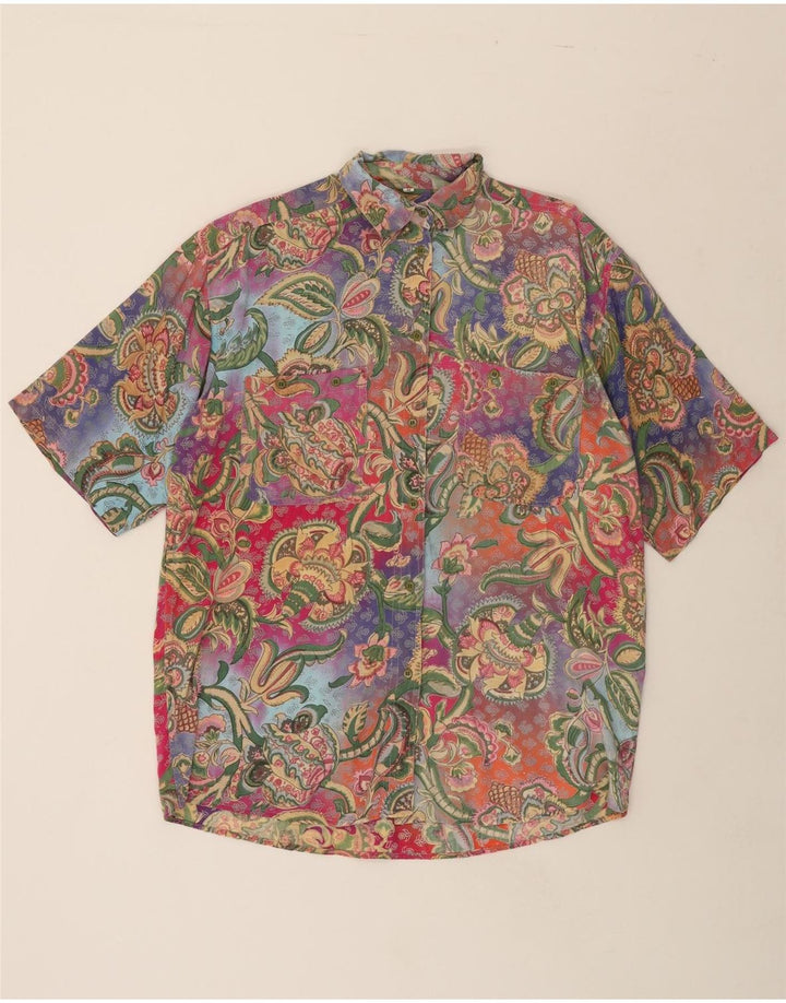 VINTAGE Womens Oversized Shirt Dress UK 14 Medium Multicoloured Paisley Vintage Vintage and Second-Hand Vintage from Messina Hembry 