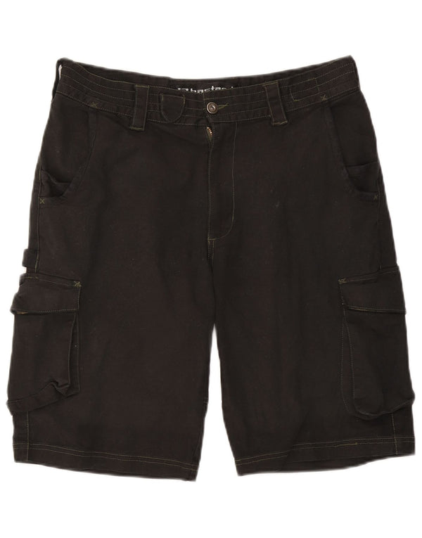 BASTARD Mens Cargo Shorts W32 Medium Black Cotton