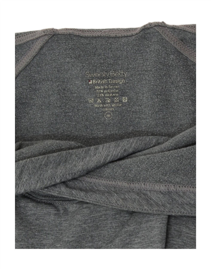 Sweaty Betty Womens Hoodie Jumper UK 14 Medium Grey Flecked Polyester