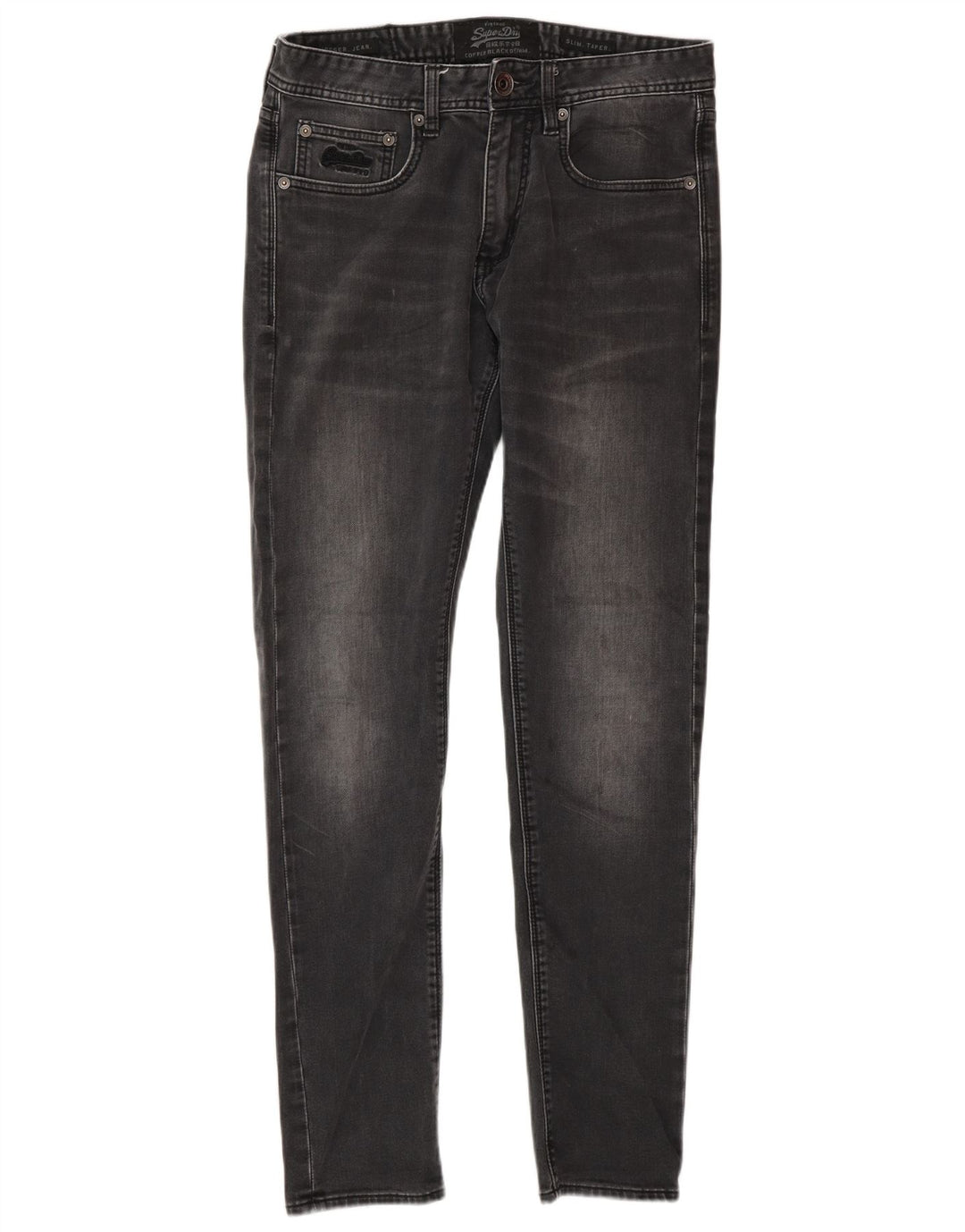 Superdry Mens Slim Tapered Jeans W30 L30 Grey Cotton
