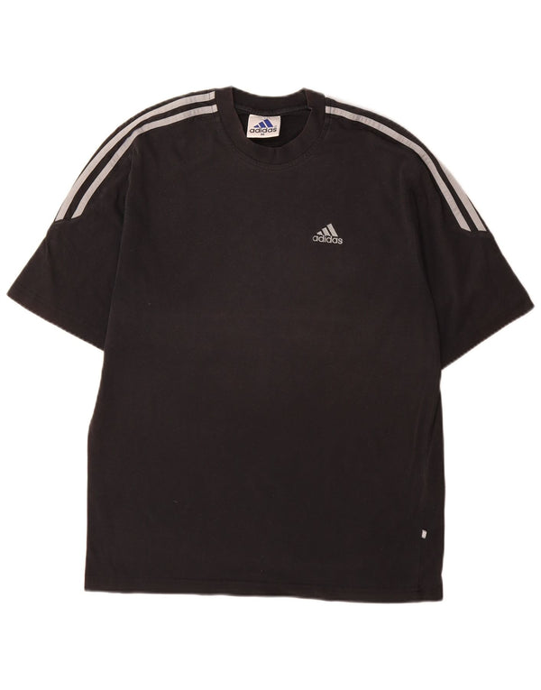 Adidas Mens T-Shirt Top Medium Black Cotton