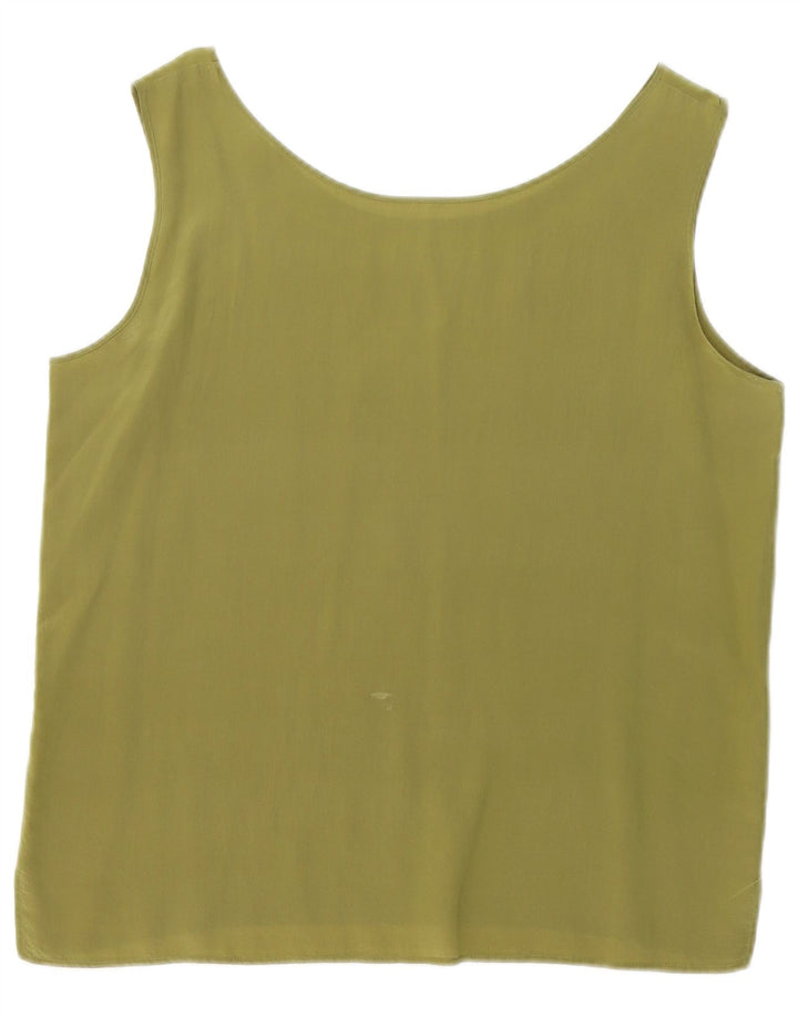 Vintage Womens Sleeveless Blouse Top UK 16 Large Khaki
