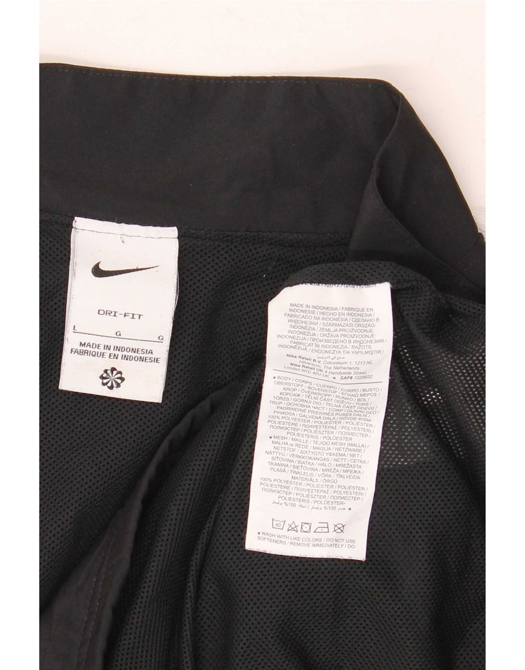 Nike Mens Dri Fit Tracksuit Top Jacket Large Black Colourblock Polyester