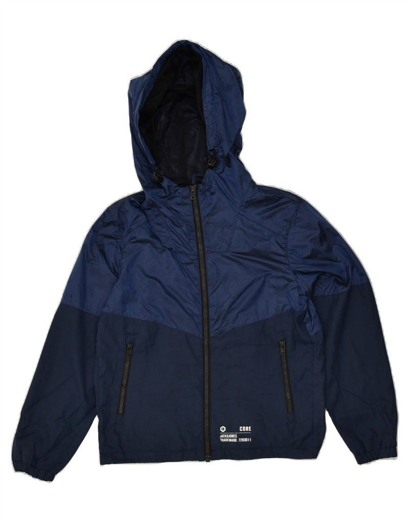 JACK & JONES Boys Hooded Rain Jacket 11-12 Years Navy Blue | Vintage Jack & Jones | Thrift | Second-Hand Jack & Jones | Used Clothing | Messina Hembry 