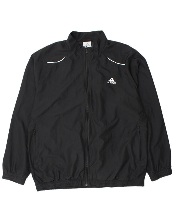 ADIDAS Mens Tracksuit Top Jacket XL Black Polyester