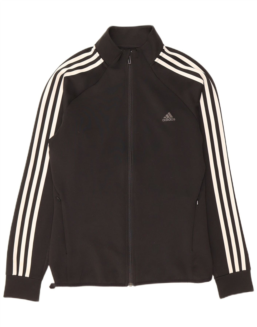 ADIDAS Womens Climalite Tracksuit Top Jacket UK 12/14 Medium Black
