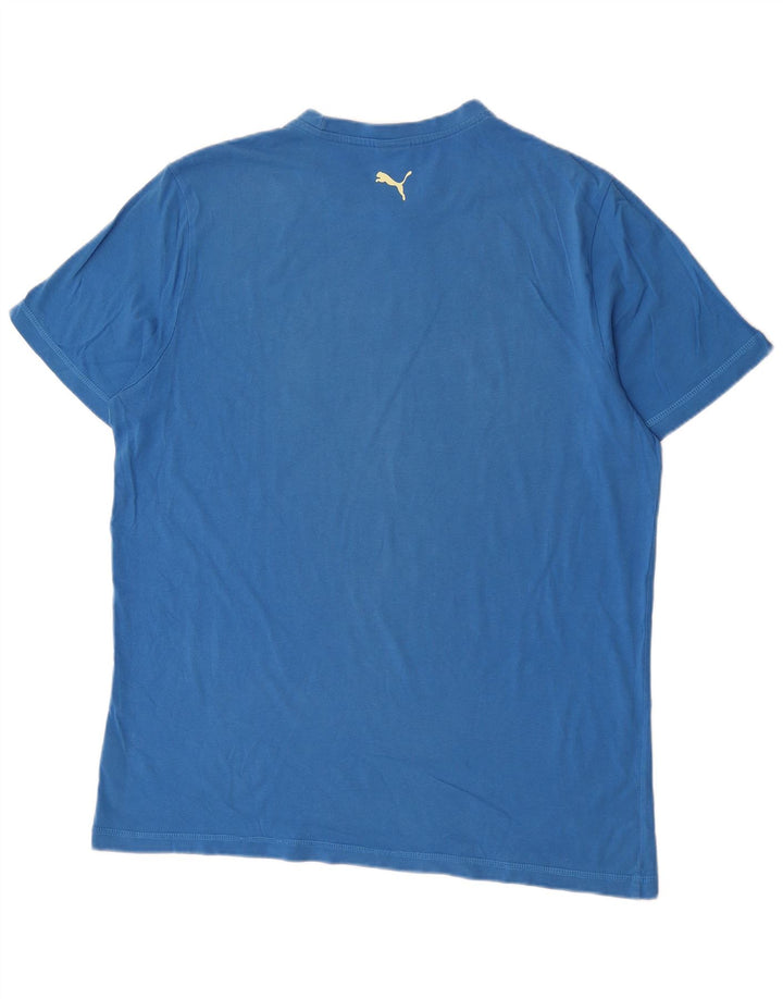 Puma Mens Graphic T-Shirt Top XL Blue Cotton