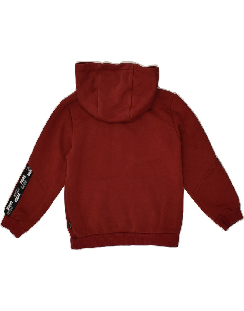 PUMA Boys Graphic Hoodie Jumper 5-6 Years Burgundy Cotton | Vintage Puma | Thrift | Second-Hand Puma | Used Clothing | Messina Hembry 