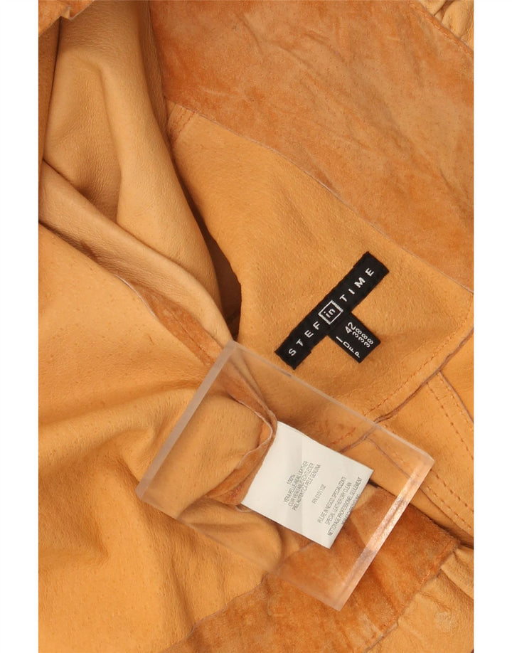 Stef In Time Womens Suede Jacket IT 42 Medium Beige Leather