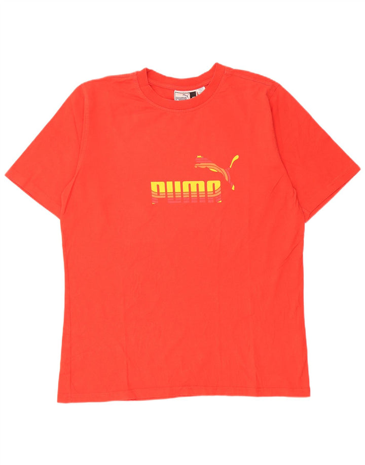 Puma Mens Graphic T-Shirt Top Medium Red Cotton