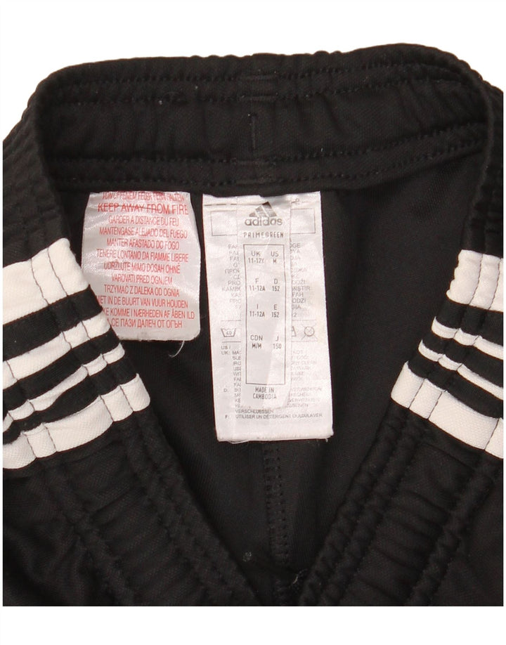 ADIDAS Boys Primegreen Tracksuit Trousers 11-12 Years  Black Colourblock