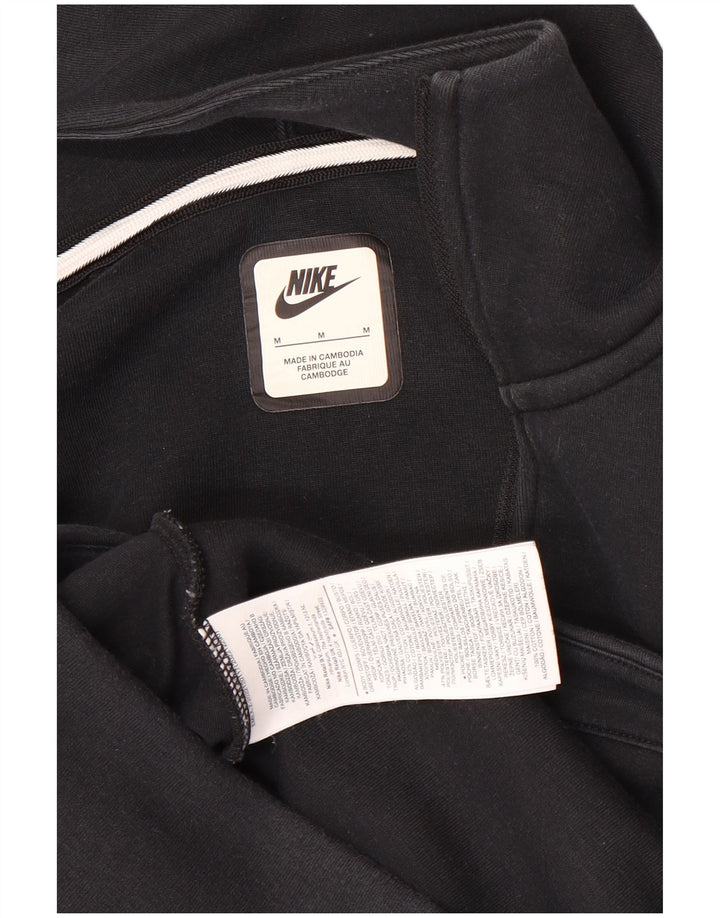 Nike Mens Zip Hoodie Sweater Medium Black Cotton
