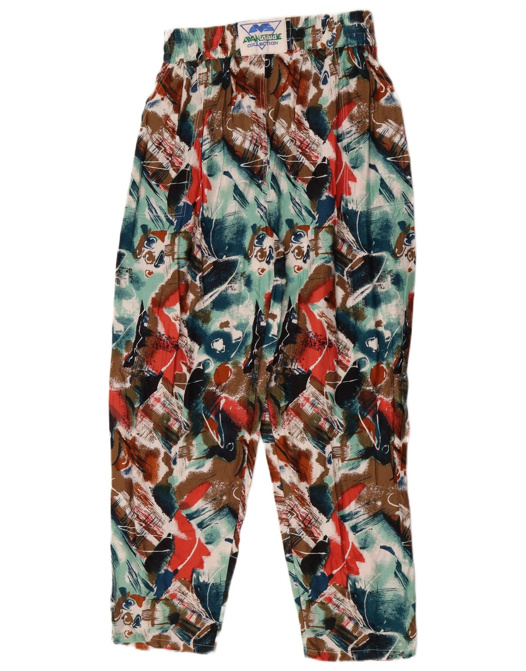 Avant Garde Womens Abstract Pattern Casual Trousers W30 L28 Multicoloured