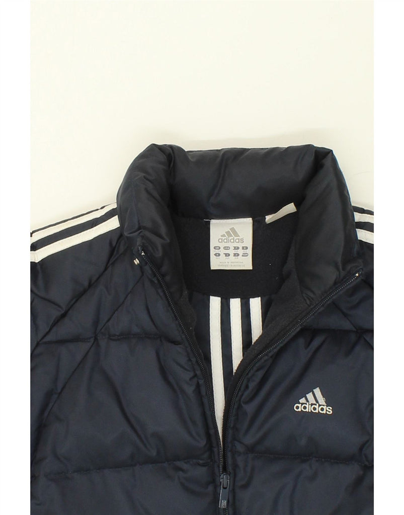 ADIDAS Boys Padded Jacket 13-14 Years Navy Blue Polyester Vintage Adidas and Second-Hand Adidas from Messina Hembry 