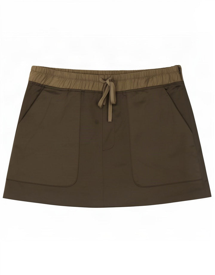 Zara Womens Mini Skirt Medium W28 Khaki Polyester