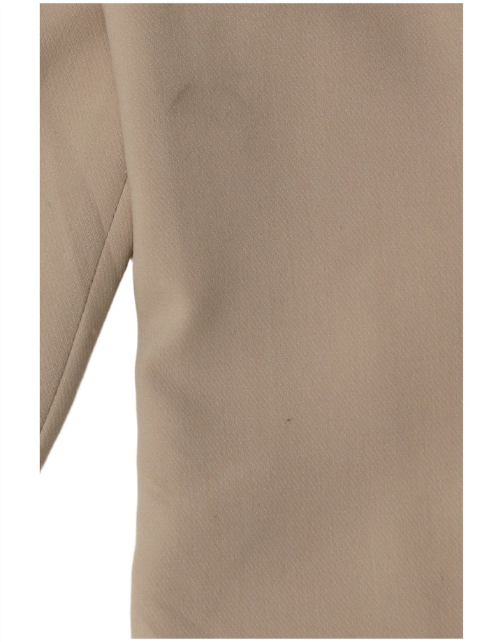 ZARA Womens Double Breasted Blazer Jacket UK 10 Small Beige Polyester