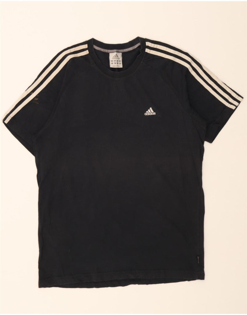 ADIDAS Mens T-Shirt Top Medium Black Cotton Vintage Adidas and Second-Hand Adidas from Messina Hembry 