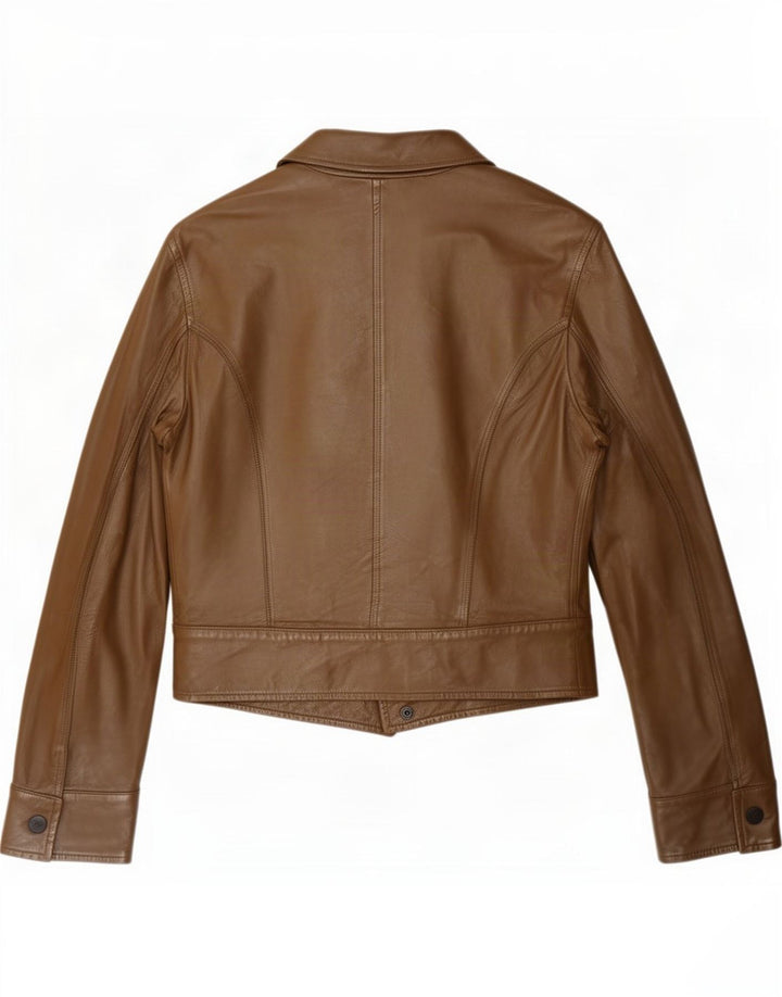 MONTANA Womens Leather Jacket IT 44 Medium Brown