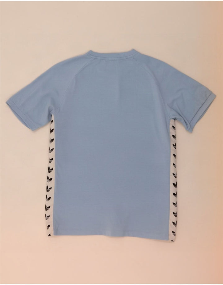 Adidas Mens Graphic T-Shirt Top Medium Blue Colourblock Polyester