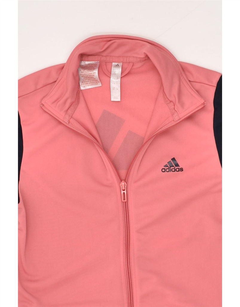 ADIDAS Girls Graphic Tracksuit Top Jacket 13-14 Years Pink Colourblock | Vintage Adidas | Thrift | Second-Hand Adidas | Used Clothing | Messina Hembry 