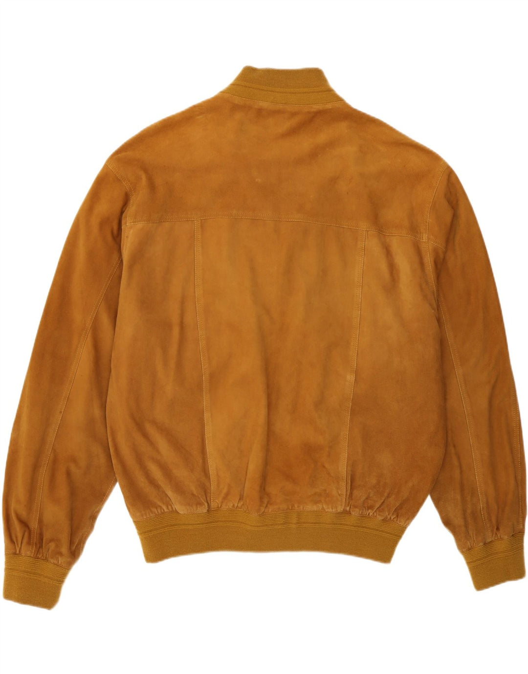 Vintage Mens Suede Bomber Jacket IT 52 XL Beige Leather