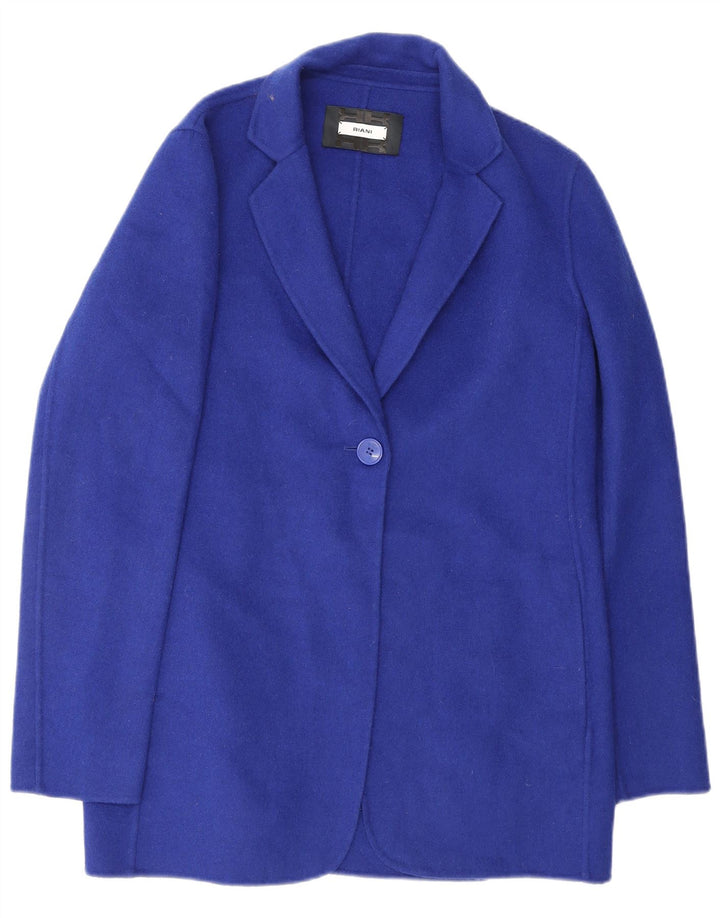 Riani Womens 1 Button Blazer Jacket UK 10 Small Blue Wool