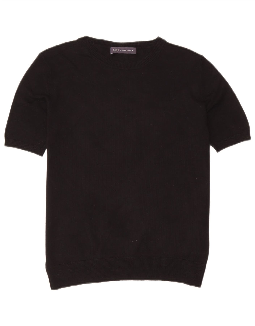 Marks & Spencer Womens Blouse Top UK 10 Small Black Viscose