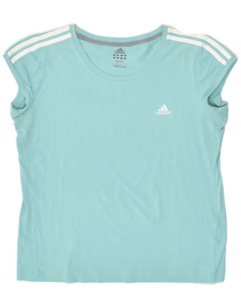 ADIDAS Womens T-Shirt Top UK 18 XL Blue Cotton | Vintage Adidas | Thrift | Second-Hand Adidas | Used Clothing | Messina Hembry 