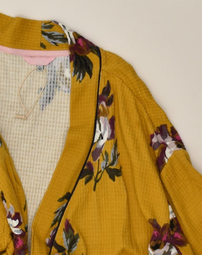 JOULES Womens Robe Wrap Dress UK 16 Large Yellow Floral | Vintage Joules | Thrift | Second-Hand Joules | Used Clothing | Messina Hembry 