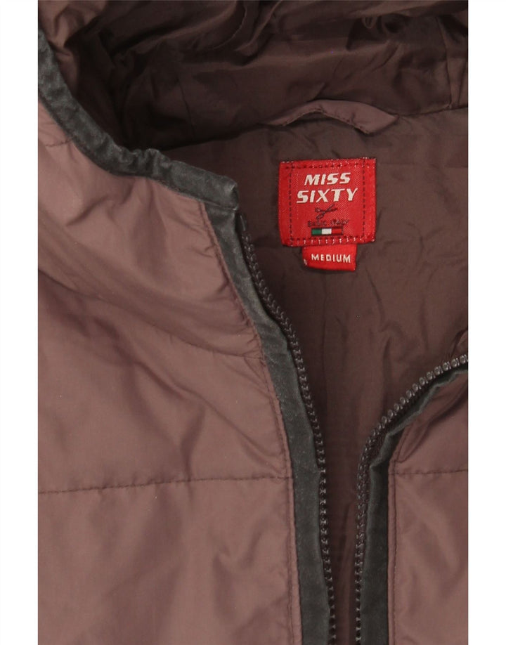 Miss Sixty Womens Hooded Padded Coat UK 14 Medium Purple