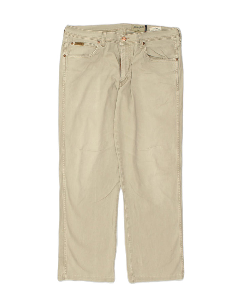 WRANGLER Mens Arizona Straight Casual Trousers W36 L28  Beige Cotton | Vintage Wrangler | Thrift | Second-Hand Wrangler | Used Clothing | Messina Hembry 