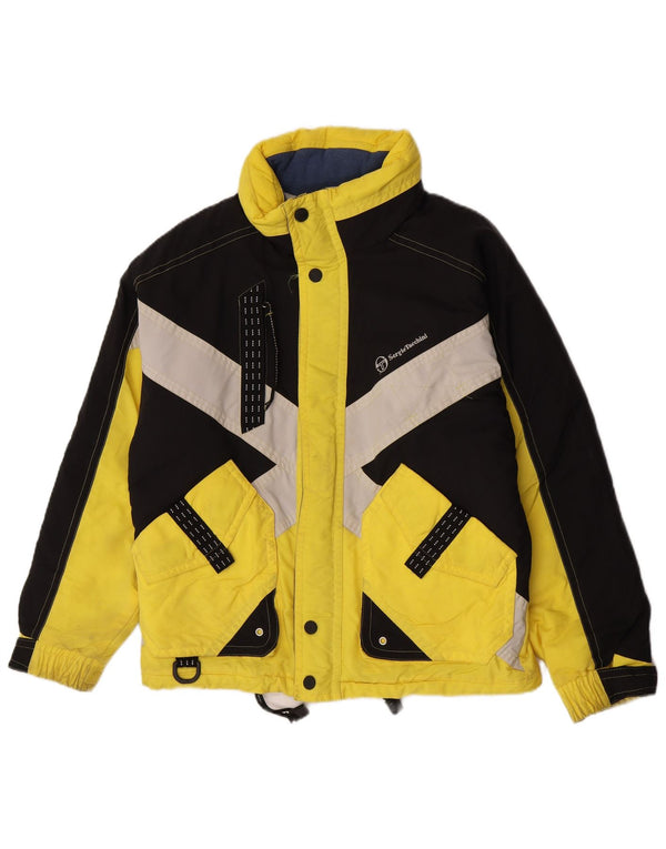 Sergio Tacchini Mens Hooded Ski Jacket UK 36 Small Yellow Colourblock