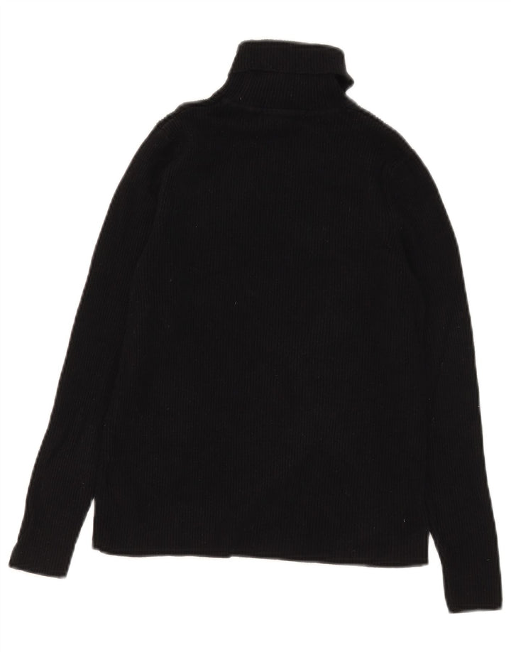 Marks & Spencer Womens Crop Roll Neck Jumper Sweater UK 12 medium Black